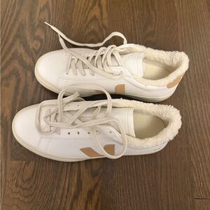 Veja Women's White and Tan Sneakers